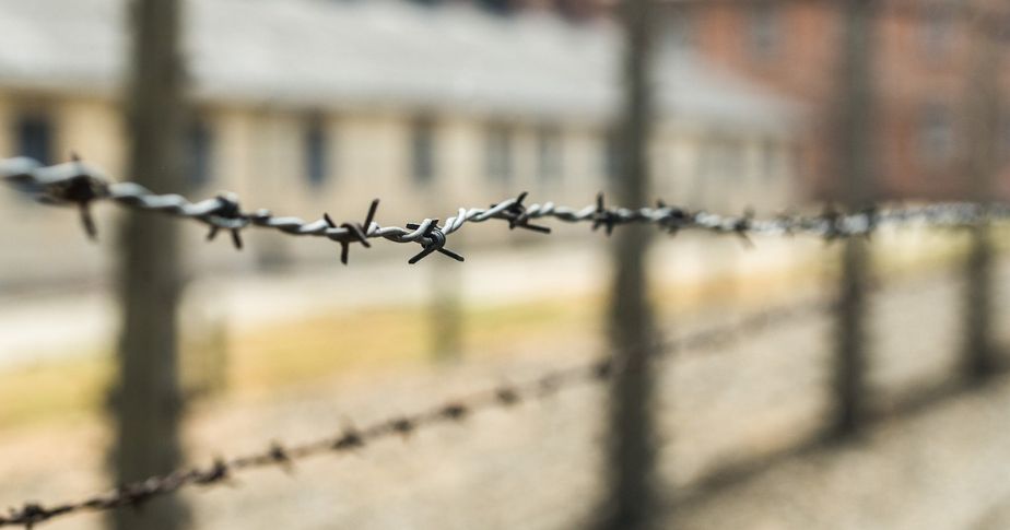 barbed wire camp enclosure