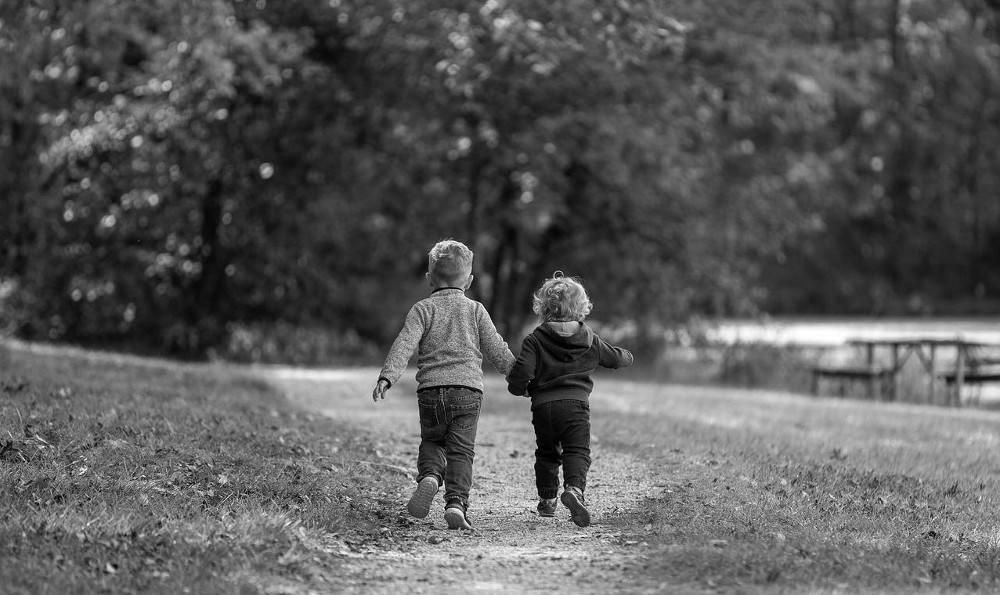 two young boys in park