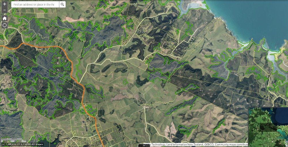 land map of northland significant natural areas
