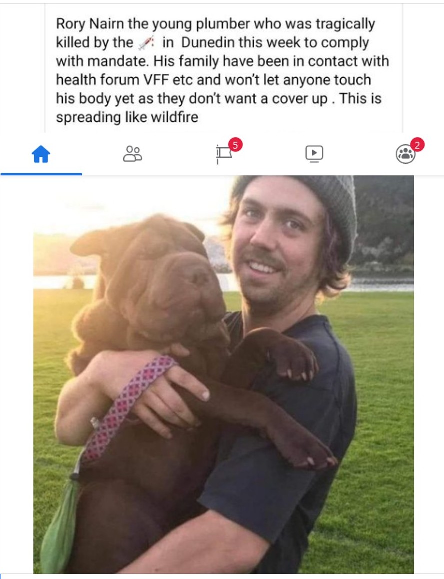 rory nairn dunedin plumber death post injection