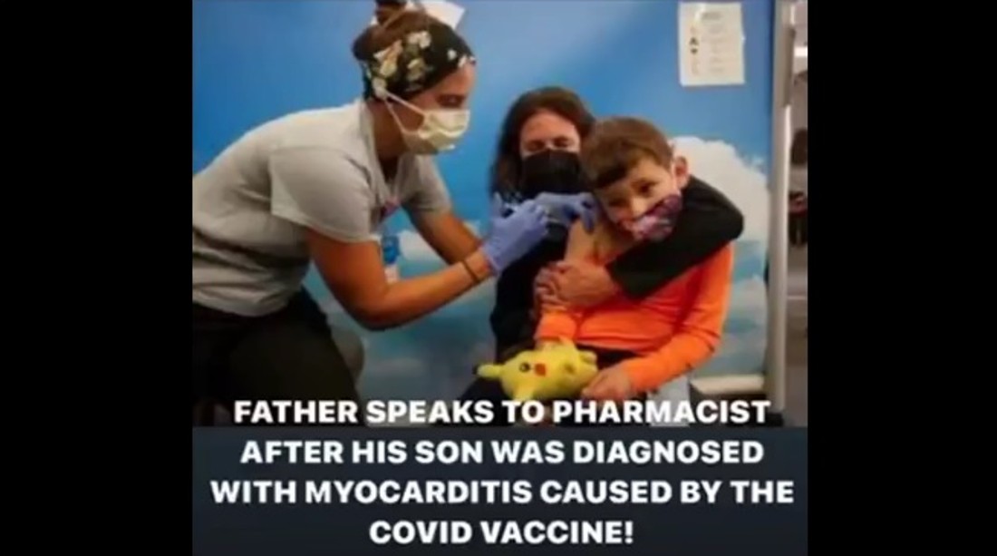 boy with mother being vaccinated