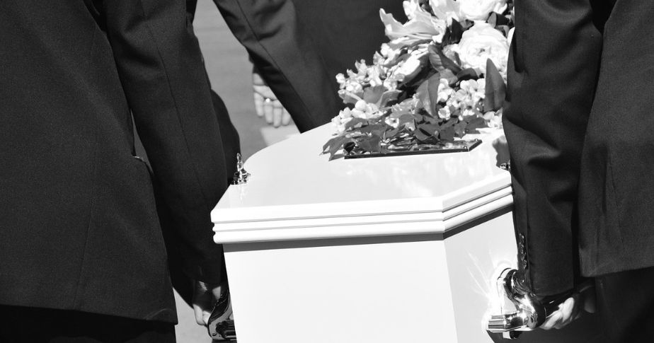 casket and pallbearers