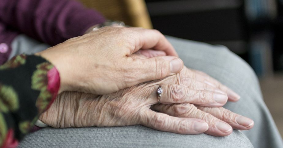 two elderly hands