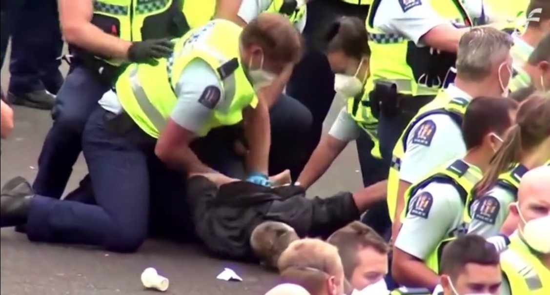 several police assaulting a nz citizen